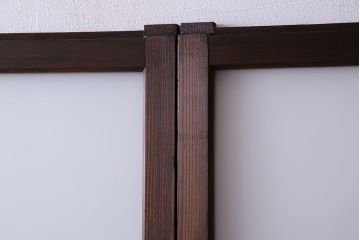 和製アンティーク　すりガラス入り!古い木のガラス戸2枚セット