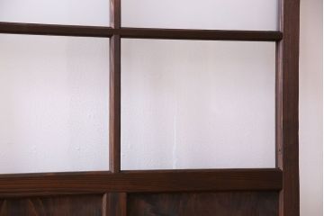和製アンティーク　すりガラス入り!古い木のガラス戸2枚セット