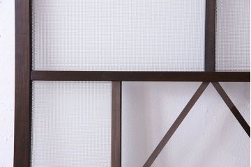 和製アンティーク　チェッカーガラス入り!おしゃれなデザインのガラス戸