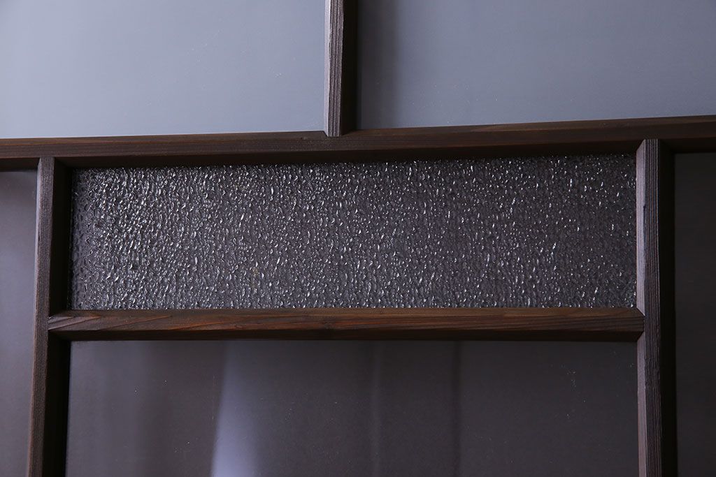 和製アンティーク　ダイヤガラス・すりガラス入り!おしゃれなデザインのガラス戸