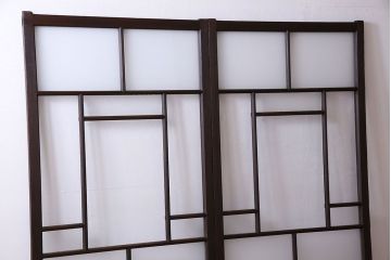 和製アンティーク　ダイヤガラス・すりガラス入り!おしゃれなデザインのガラス戸