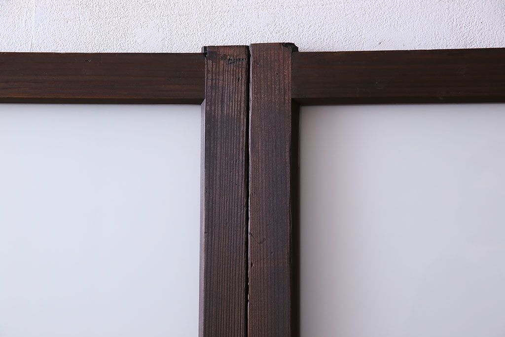 和製アンティーク　ダイヤガラス・すりガラス入り!おしゃれなデザインのガラス戸