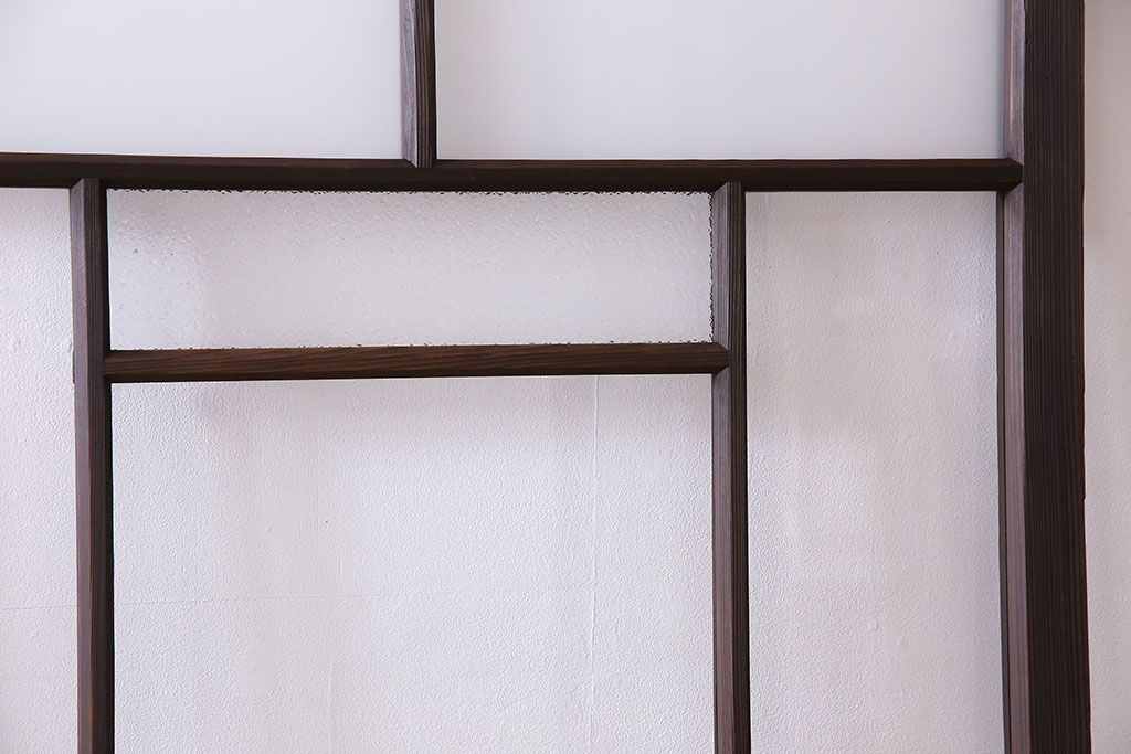 和製アンティーク　ダイヤガラス・すりガラス入り!おしゃれなデザインのガラス戸