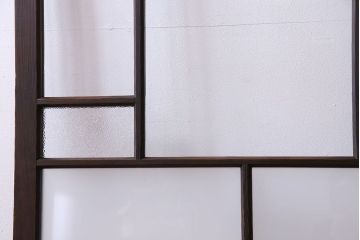 和製アンティーク　ダイヤガラス・すりガラス入り!おしゃれなデザインのガラス戸