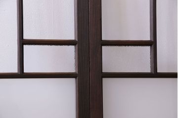 和製アンティーク　ダイヤガラス・すりガラス入り!おしゃれなデザインのガラス戸