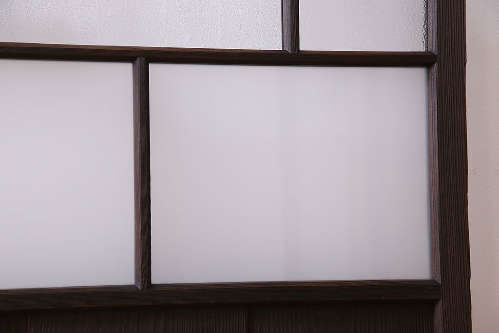 和製アンティーク　ダイヤガラス・すりガラス入り!おしゃれなデザインのガラス戸