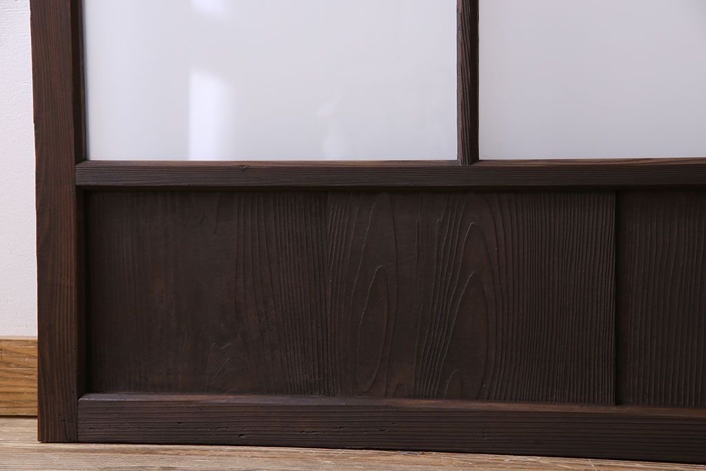 和製アンティーク　ダイヤガラス・すりガラス入り!おしゃれなデザインのガラス戸