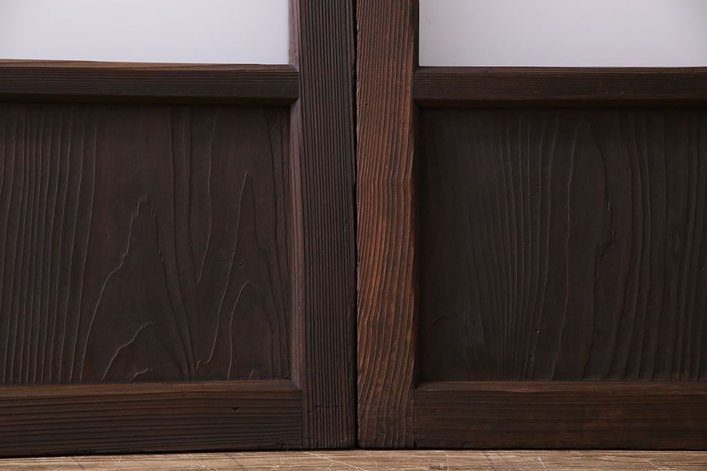 和製アンティーク　ダイヤガラス・すりガラス入り!おしゃれなデザインのガラス戸