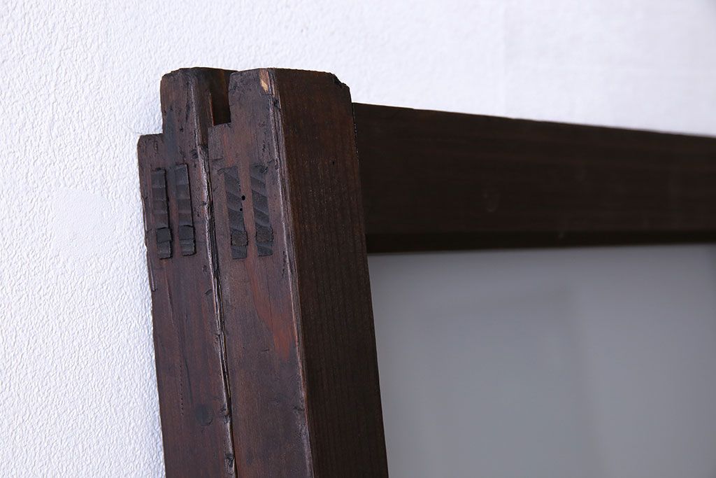 和製アンティーク　ダイヤガラス・すりガラス入り!おしゃれなデザインのガラス戸