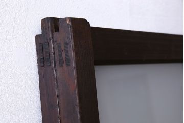 和製アンティーク　ダイヤガラス・すりガラス入り!おしゃれなデザインのガラス戸