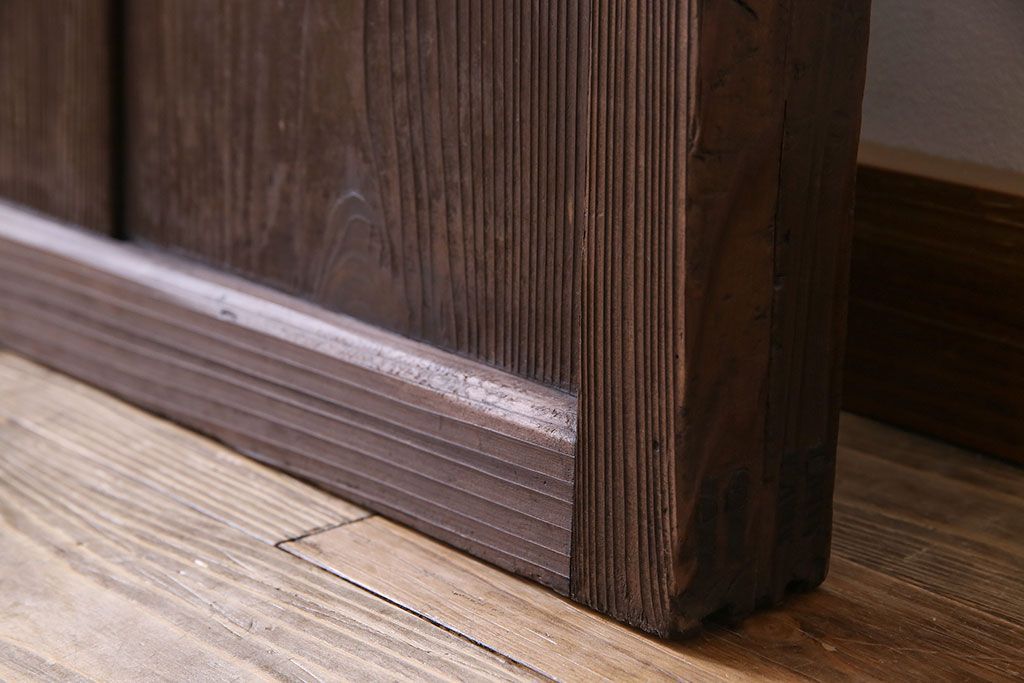 和製アンティーク　ダイヤガラス・すりガラス入り!おしゃれなデザインのガラス戸