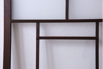 和製アンティーク　ダイヤガラス・すりガラス入り!おしゃれなデザインのガラス戸