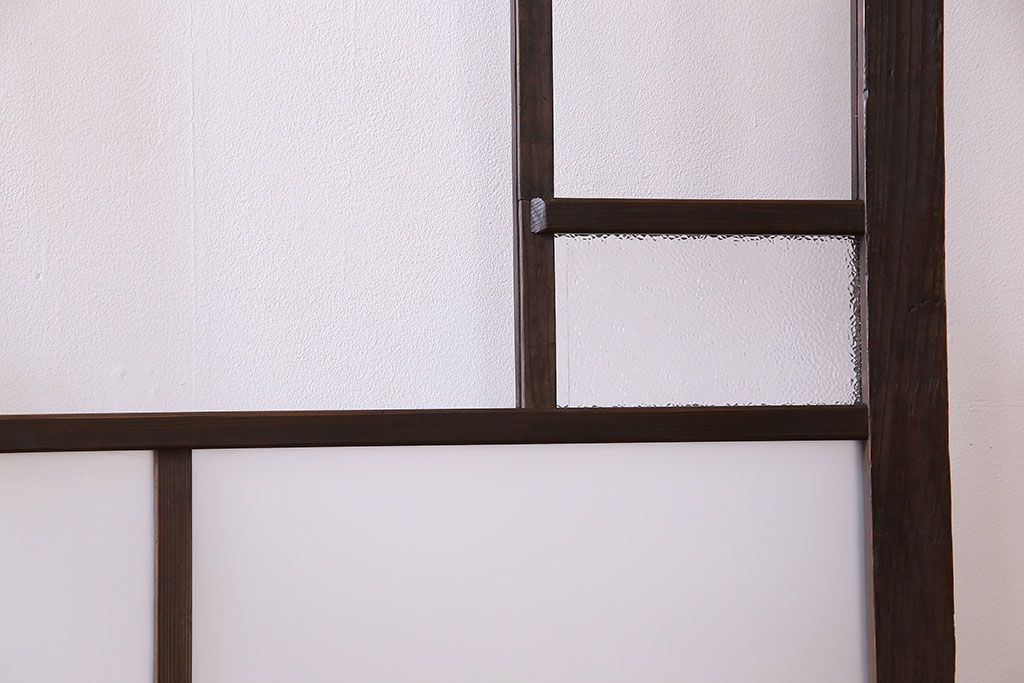 和製アンティーク　ダイヤガラス・すりガラス入り!おしゃれなデザインのガラス戸