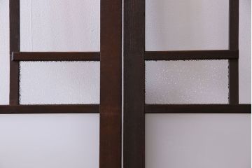 和製アンティーク　ダイヤガラス・すりガラス入り!おしゃれなデザインのガラス戸