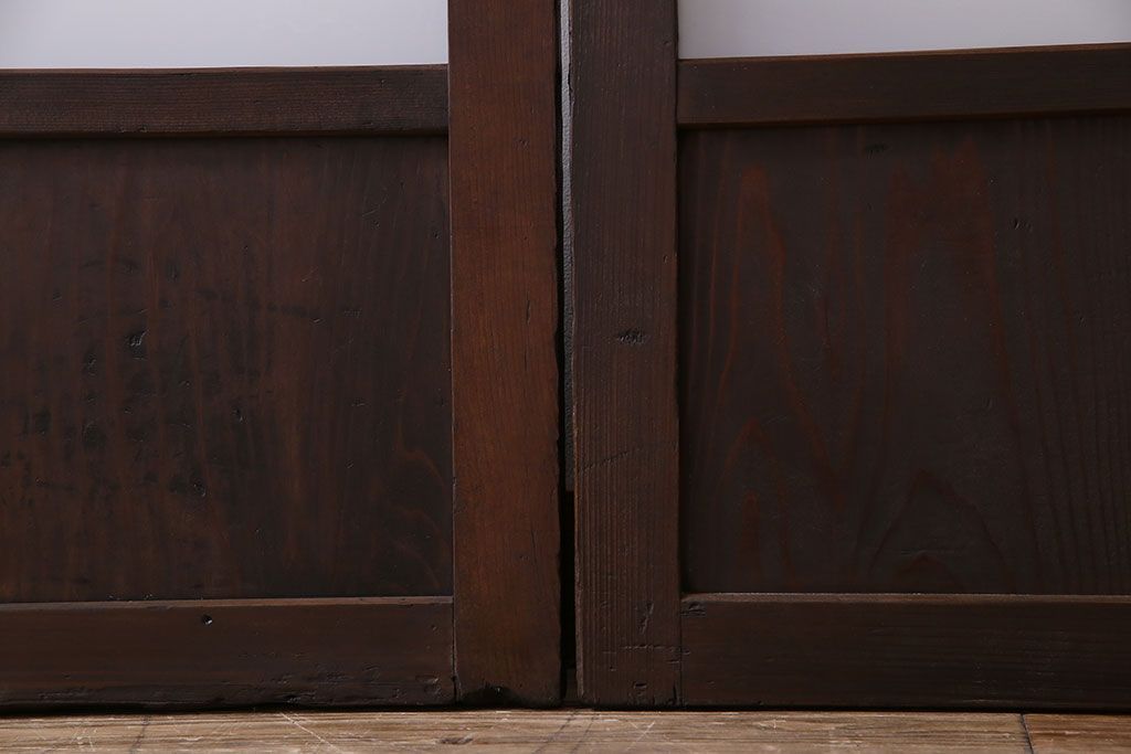 和製アンティーク　ダイヤガラス・すりガラス入り!おしゃれなデザインのガラス戸