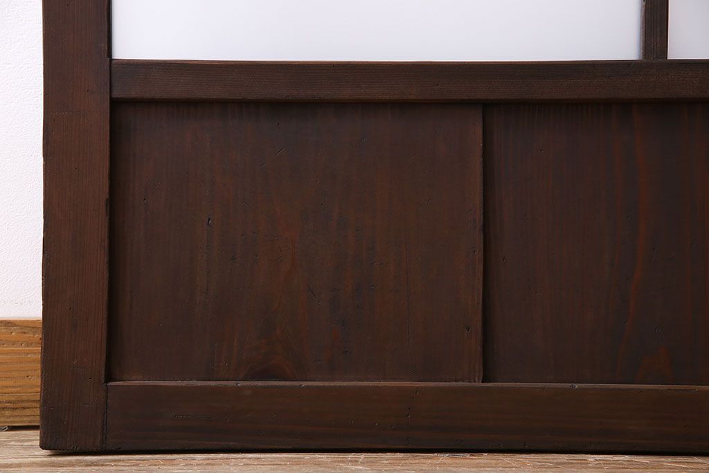 和製アンティーク　ダイヤガラス・すりガラス入り!おしゃれなデザインのガラス戸