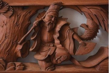 古民具・骨董　アンティーク　恵比寿・大黒　彫刻欄間一対