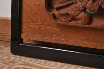 古民具・骨董　アンティーク　恵比寿・大黒　彫刻欄間一対