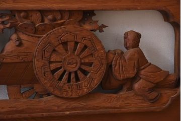 古民具・骨董　アンティーク　恵比寿・大黒　彫刻欄間一対