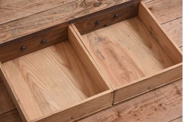 アンティーク家具　結霜ガラス入り!古い木製の収納棚(下駄箱)