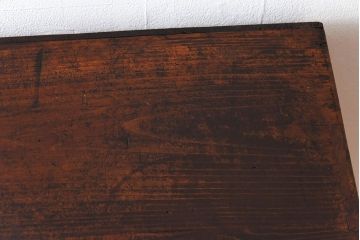 アンティーク家具　結霜ガラス入り!古い木製の収納棚(下駄箱)