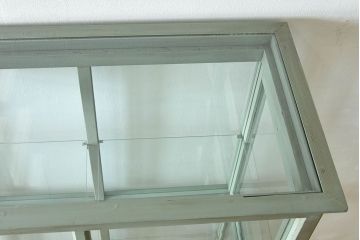 アンティーク家具　アンティーク　脚付き　縦型　上品なペイントガラスケース