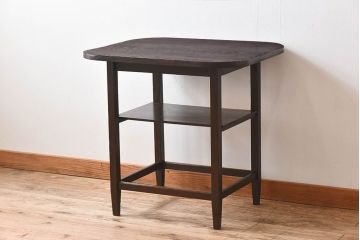 アンティーク家具　檜材　天板一枚板　古い木製のシンプルなサイドテーブル