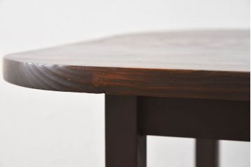 アンティーク家具　檜材　天板一枚板　古い木製のシンプルなサイドテーブル