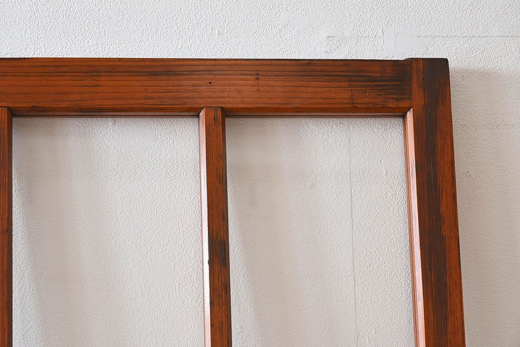 和製アンティーク　レトロな古い木のガラス戸2枚セット(2)