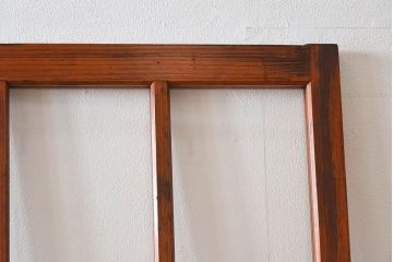 和製アンティーク　レトロな古い木のガラス戸2枚セット(2)
