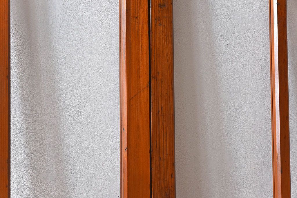 和製アンティーク　レトロな古い木のガラス戸2枚セット(2)