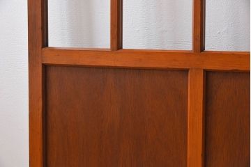 和製アンティーク　レトロな古い木のガラス戸2枚セット(2)