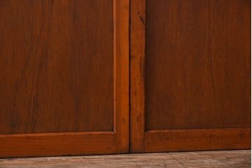 和製アンティーク　レトロな古い木のガラス戸2枚セット(2)
