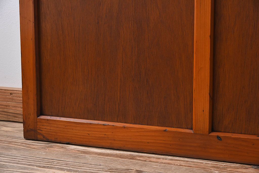 和製アンティーク　レトロな古い木のガラス戸2枚セット(2)