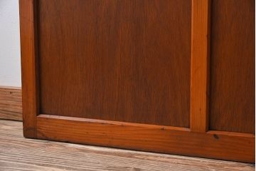 和製アンティーク　レトロな古い木のガラス戸2枚セット(2)