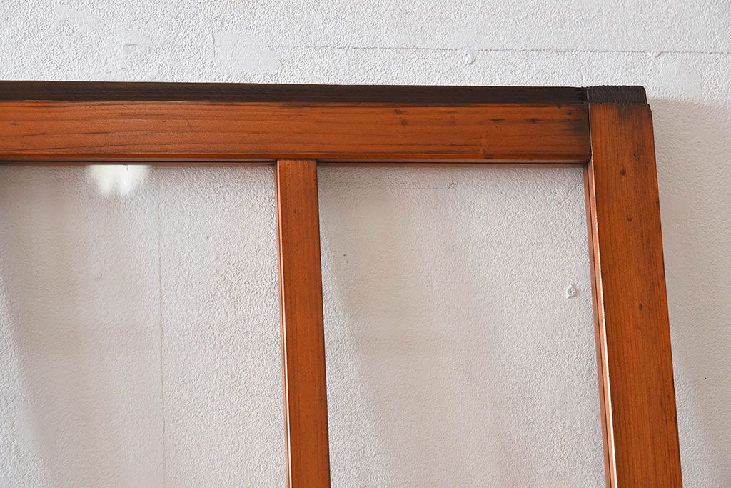 和製アンティーク　レトロな古い木のガラス戸2枚セット(2)