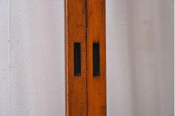 和製アンティーク　レトロな古い木のガラス戸2枚セット(2)