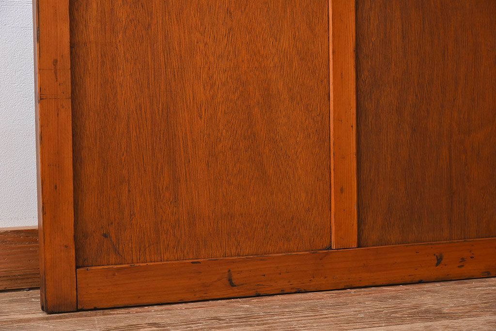 和製アンティーク　レトロな古い木のガラス戸2枚セット(2)