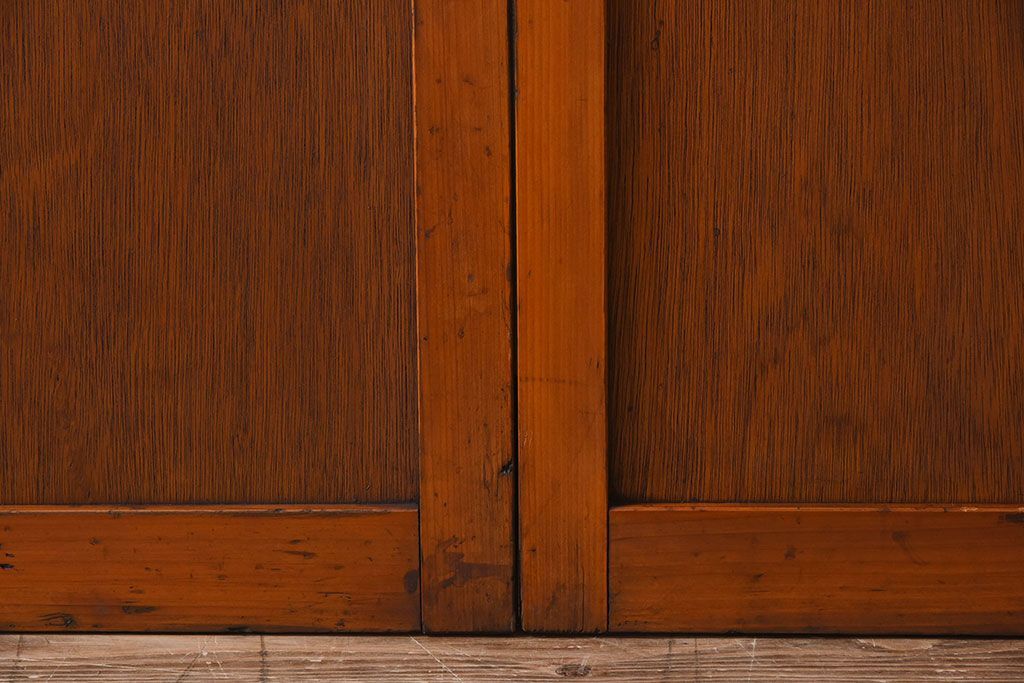 和製アンティーク　レトロな古い木のガラス戸2枚セット(2)