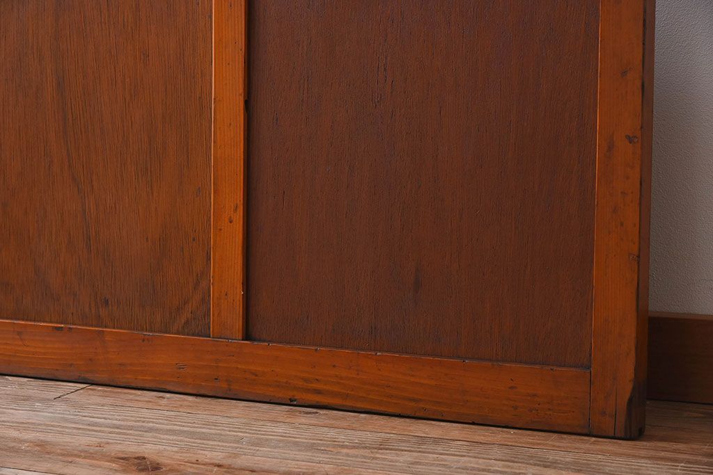 和製アンティーク　レトロな古い木のガラス戸2枚セット(2)