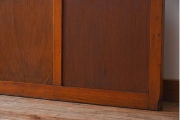 和製アンティーク　レトロな古い木のガラス戸2枚セット(2)