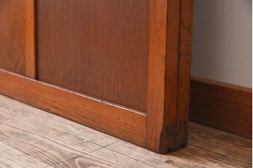 和製アンティーク　レトロな古い木のガラス戸2枚セット(2)