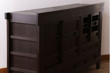 アンティーク家具　古民具・骨董　六尺　脚付き!水屋箪笥サイドボード(3)