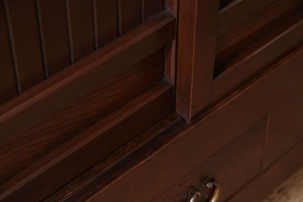 アンティーク家具　古民具・骨董　六尺　脚付き!水屋箪笥サイドボード(3)