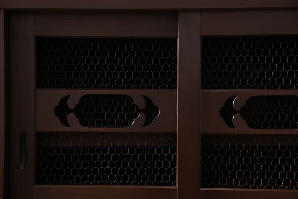 アンティーク家具　古民具・骨董　六尺　脚付き!水屋箪笥サイドボード(3)