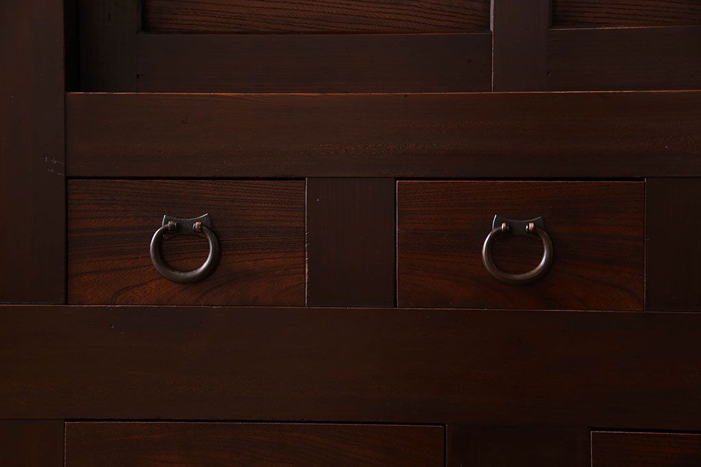 アンティーク家具　古民具・骨董　六尺　脚付き!水屋箪笥サイドボード(3)