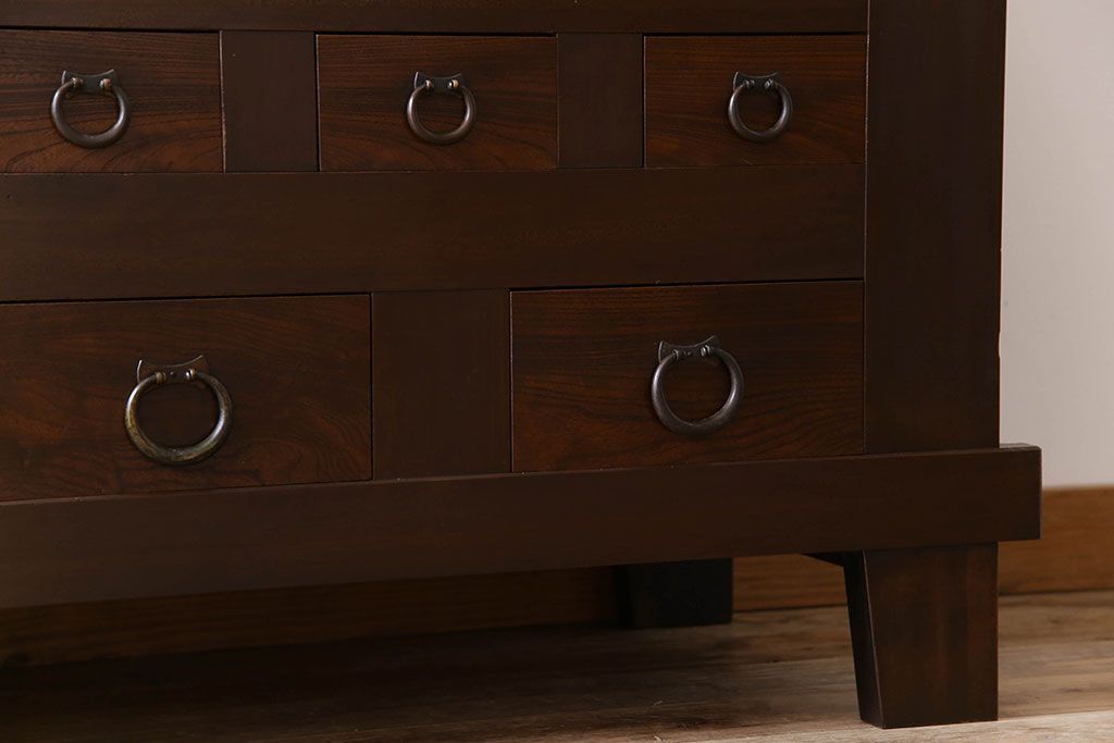 アンティーク家具　古民具・骨董　六尺　脚付き!水屋箪笥サイドボード(3)