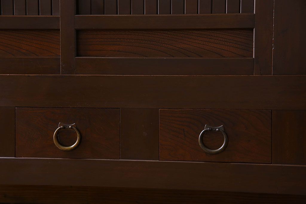 アンティーク家具　古民具・骨董　六尺　脚付き!水屋箪笥サイドボード(3)