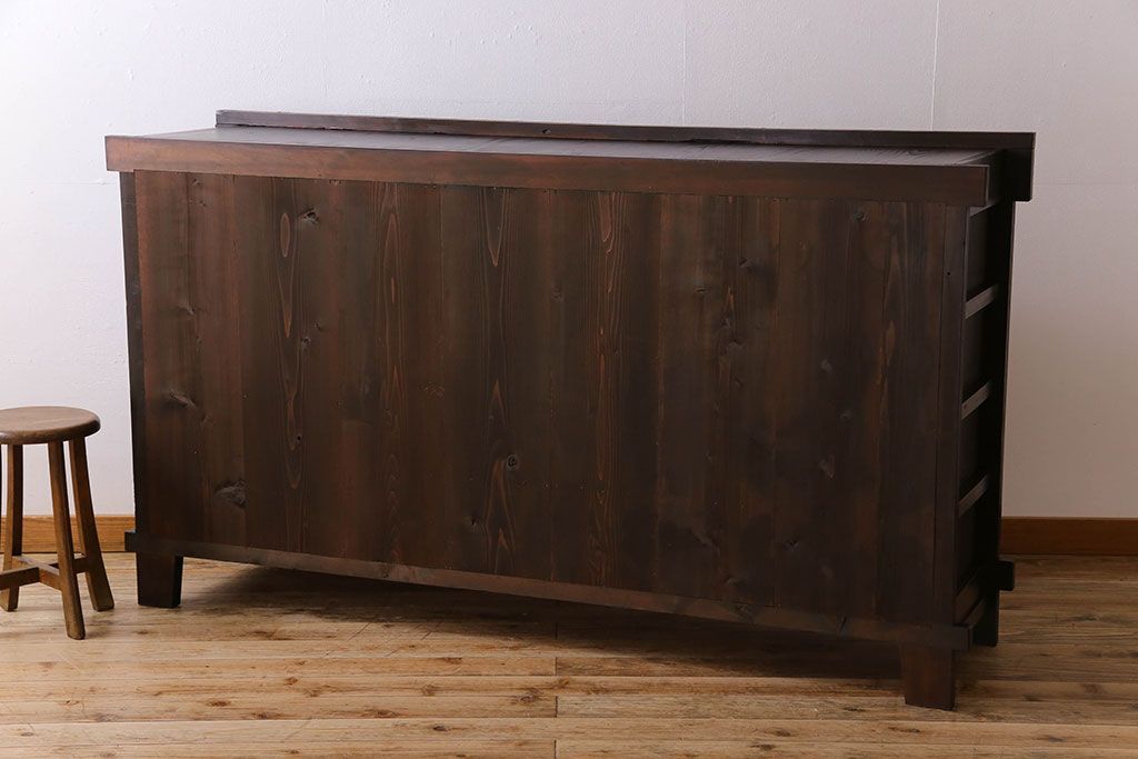 アンティーク家具　古民具・骨董　六尺　脚付き!水屋箪笥サイドボード(3)