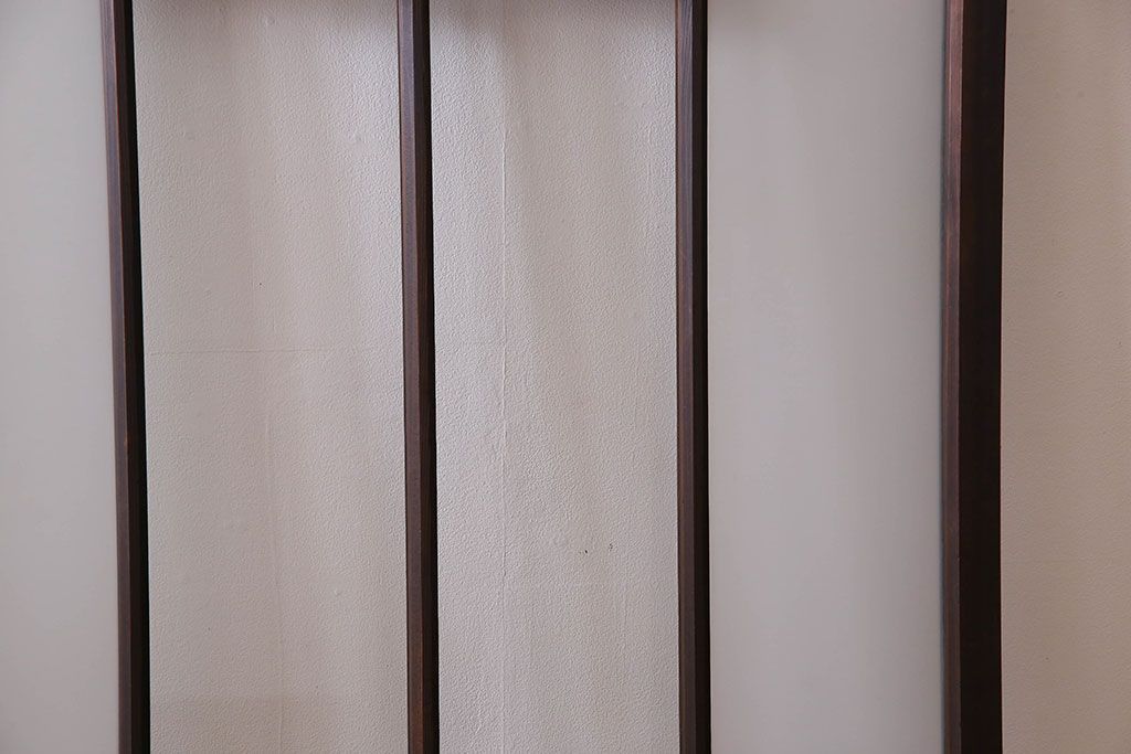 モダンなアンティークガラス戸2枚セット　当時物色ガラス入り